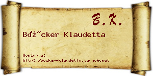 Böcker Klaudetta névjegykártya